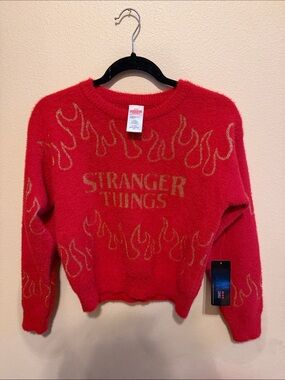 Stranger Things Red Flame Crewneck Sweater